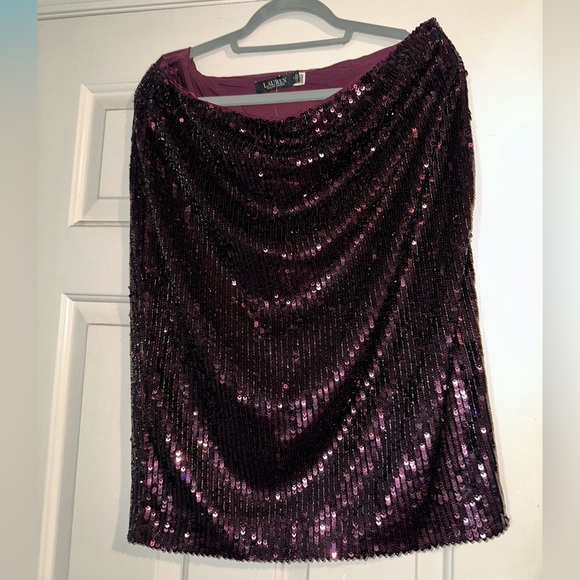 Ralph Lauren Red Sequin Skirt BNWT SIZE 12 - Picture 4 of 6
